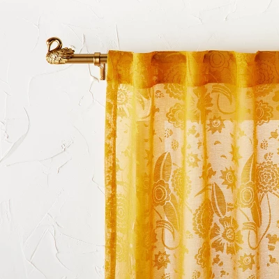 66"-120" Swan Curtain Rod Brass - Opalhouse™ Designed With Jungalow™ 2 66"-120" Swan Curtain Rod Brass - Opalhouse™ Designed With Jungalow™ - Image 2