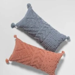 Oversize Embroidered Textured Lumbar Throw Pillow - Opalhouse™ -Opalhouse GUEST 412a54b4 ac2e 4867 9a69 457e185d6f3e