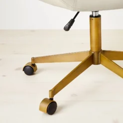 Mahonia Faux Leather Office Chair Cream/Aged Brass - Opalhouse™ Designed With Jungalow™ -Opalhouse GUEST 54b73936 5a21 4274 b154 b09db58cca94