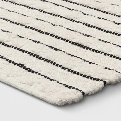 Striped Bath Rug White/Black - Opalhouse™ 1 Striped Bath Rug White/Black - Opalhouse™