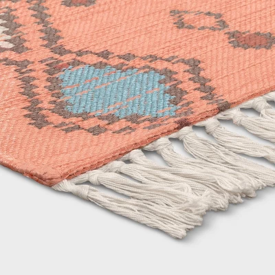 5' X 7' Bright Moroccan Woven Tapestry Outdoor Rug Coral - Opalhouse™ 2 5' X 7' Bright Moroccan Woven Tapestry Outdoor Rug Coral - Opalhouse™ - Image 2